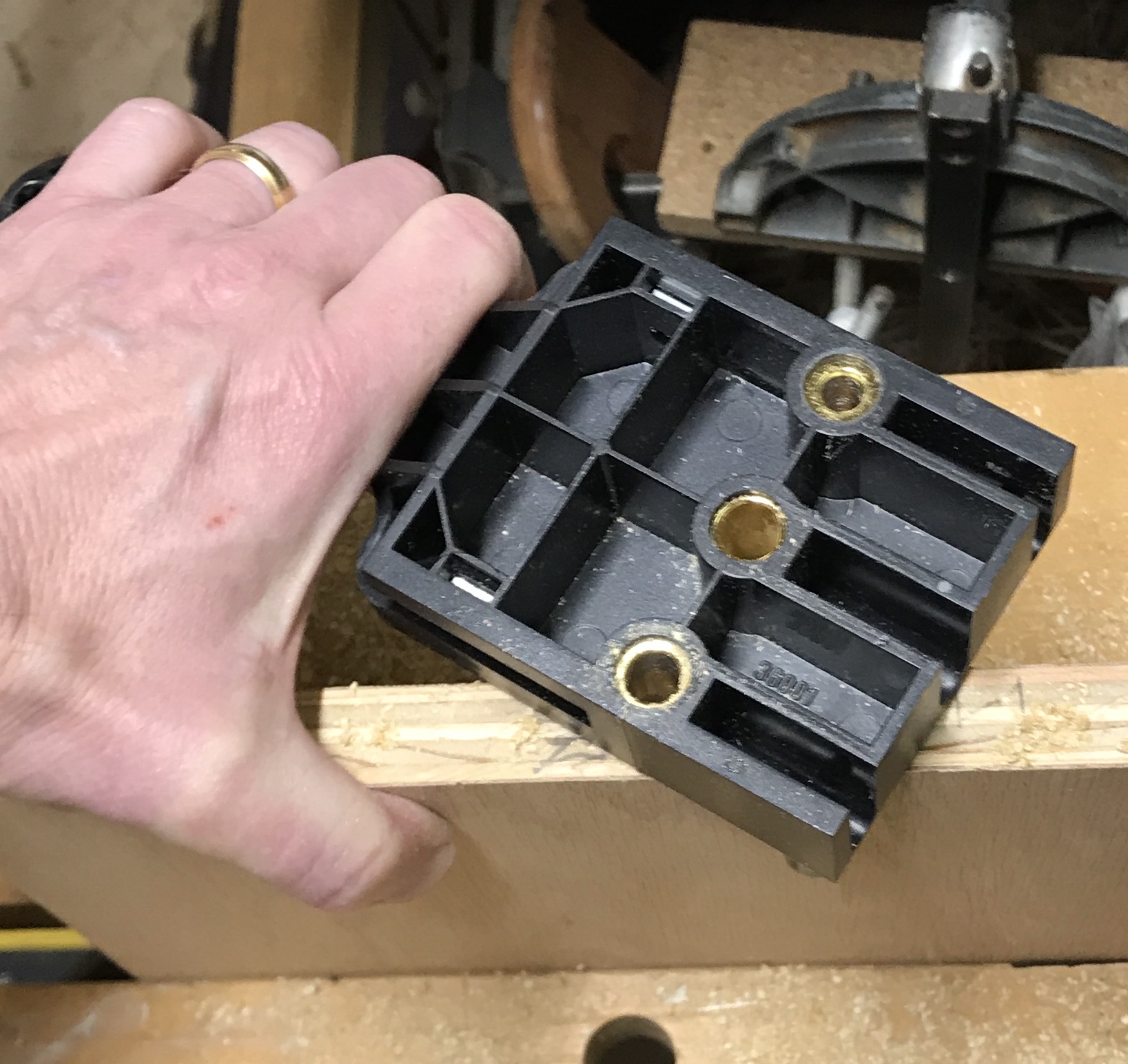 Correct way to hold jig for 5/16 holes